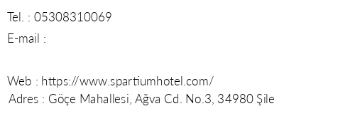 Spartium Otel telefon numaralar, faks, e-mail, posta adresi ve iletiim bilgileri